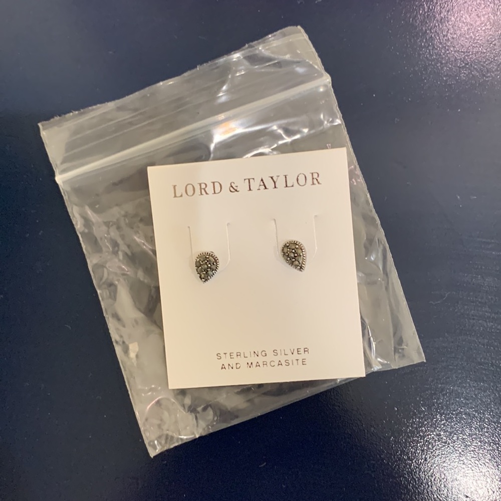 Sterling and Marcasite Teardrop Studs